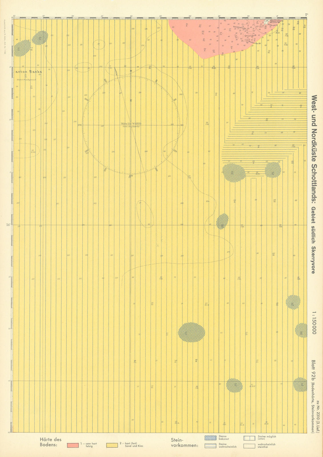 92b. Atlantic south of Skerryvore. Scotland. KRIEGSMARINE Nazi map 1940